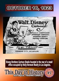 0045 - October 16, 1923 - Disney Brothers Cartoon Studios Founded