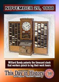 0059 - November 20, 1888 - Williard Bundy Patents the Time Card Clock