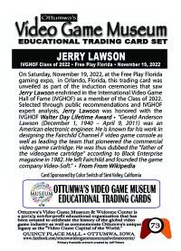 0073 - Jerry Lawson - IVGHOF - Museum Set