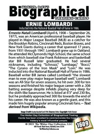 1609 - Biographical - American Baseball - Ernie Lombardi