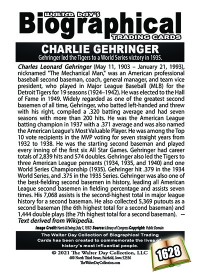 1628 - Biographical - American Baseball - Charlie Gehringer