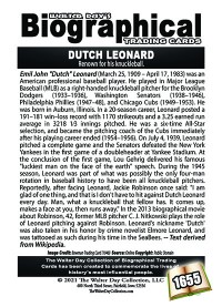 1655 - Biographical - American Baseball - Dutch Leonard