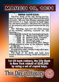 0192 - March 19, 1831 - First US Bank Robbery