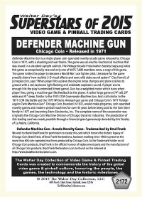 2172  Defender Machine Gun - Chicago Coin