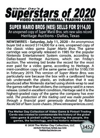 3452 - Unopened Super Mario Nes Cartridge sells for $114.000