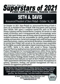 3893 - President of Stern Pinball - Seth A Davis  