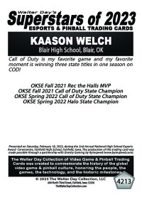 4213 - Krason Welch - Blair High School - NATIONAL ESPORTS AWARDS CEREMONIES