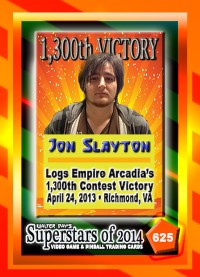 0625 - John Slayton - Logs Empire Arcadia's 1300th Contest Victory